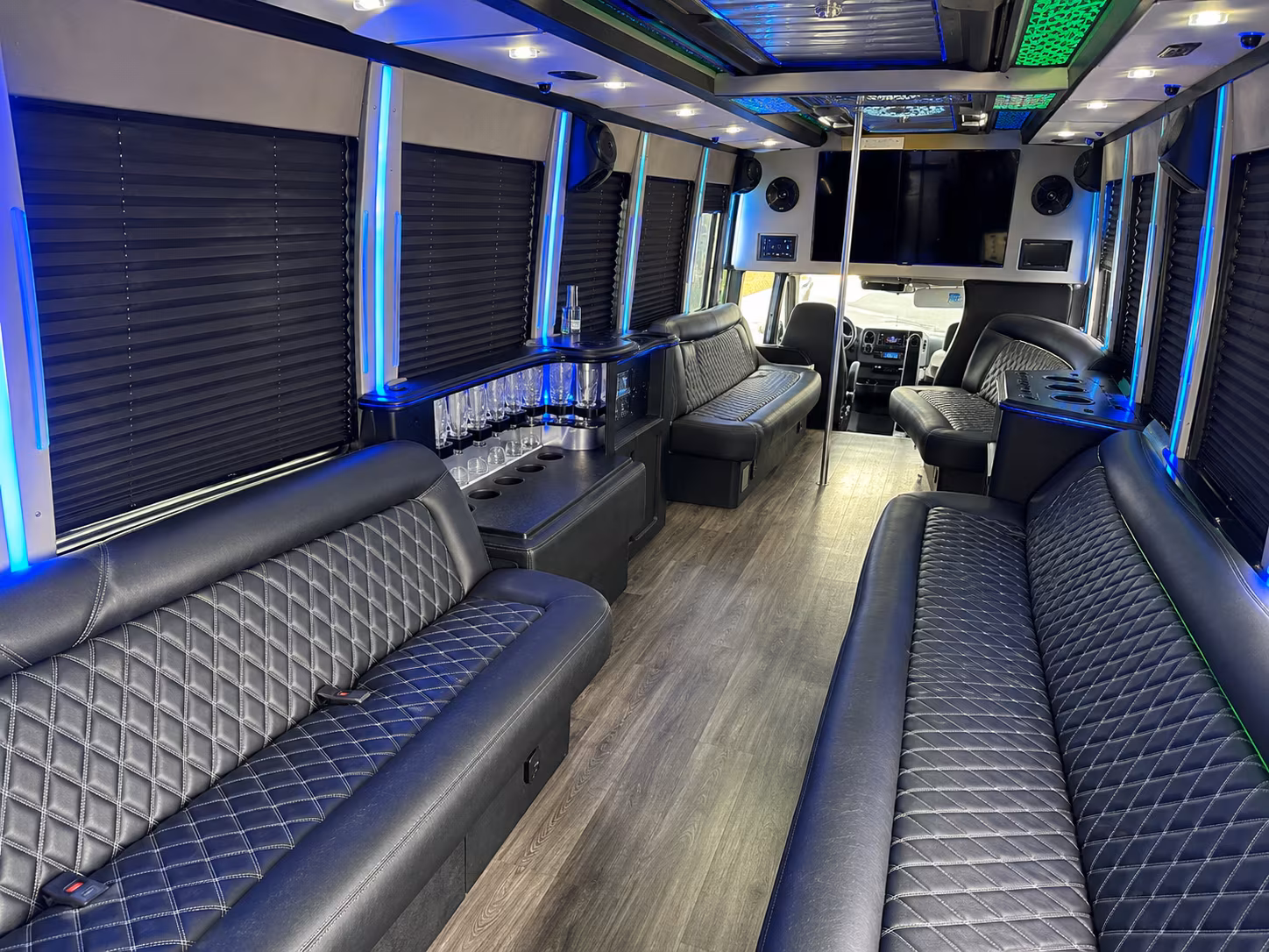Davie Prom & Homecoming Transportation party bus interior