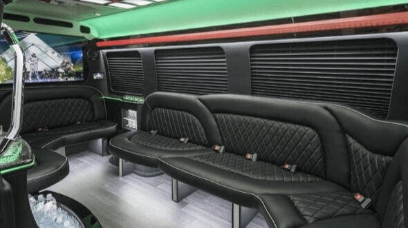 Interior of Charter Bus Company Sunrise's 14 Passenger Sprinter Limousine in Sunrise