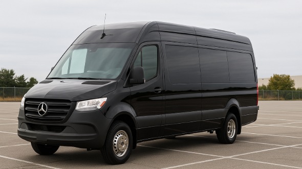 Exterior of Charter Bus Company Tamarac's 14 Passenger Sprinter Limousine in Tamarac