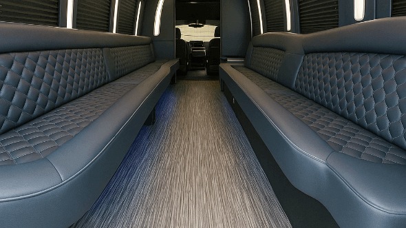 Interior of Charter Bus Company Hollywood's 20 Passenger Party Bus in Hollywood