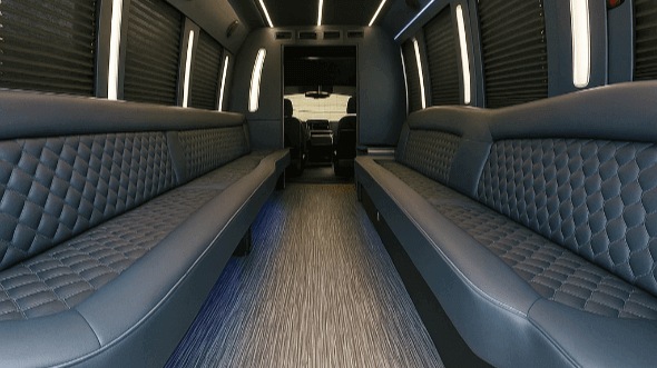 Interior of Charter Bus Company Miramar's 20 Passenger Party Bus in Miramar