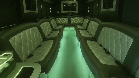 Interior of Charter Bus Company Miramar's 25 Passenger Party Bus in Miramar