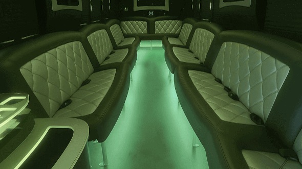Interior of Charter Bus Company Weston's 25 Passenger Party Bus in Weston