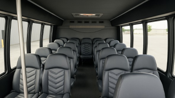 Interior of Charter Bus Company Davie's 30 Passenger Minibus in Davie