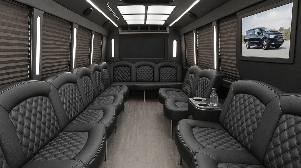 Interior of Charter Bus Company Weston's 30 Passenger Party Bus in Weston