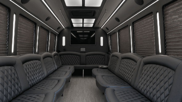 Interior of Charter Bus Company Weston's 40 Passenger Party Bus in Weston