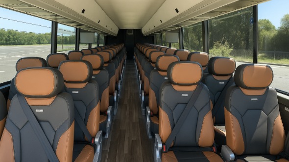 Interior of Charter Bus Company Davie's 55 Passenger Charter Bus in Davie