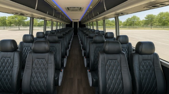 Interior of Charter Bus Company Davie's 56 Passenger Charter Bus in Davie