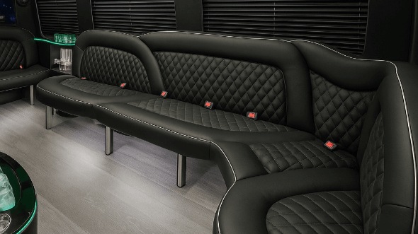 davie 14 passenger sprinter limousine inside