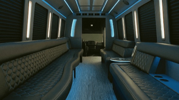 davie 30 passenger party bus inside